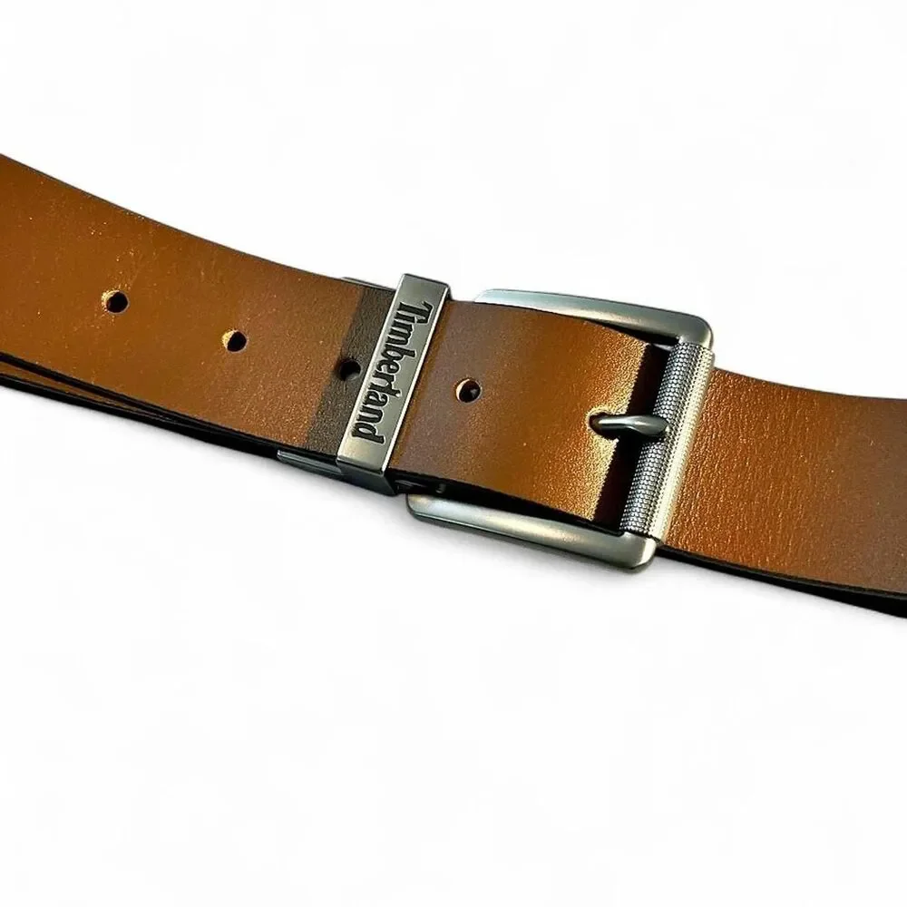 NWOT Timberland Men's Reversible 100% Premium Buffalo Leather Belt, Size 52